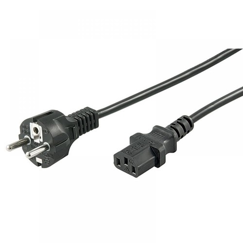 Kaltgeräte Netzkabel Schutzkontakt-Stecker IEC320-C13 Buchse schwarz-Länge: 2m