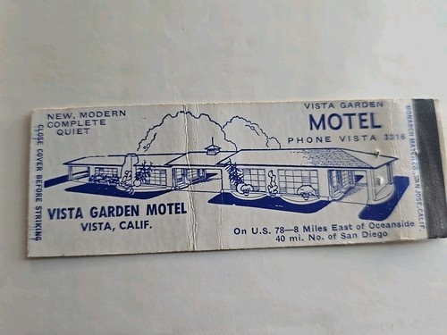 Cubierta de colección Matchbook Vista Garden Motel Vista California - Imagen 2 de 5
