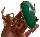 Gemstone Crystal Cuff Beautiful Gold Tone
