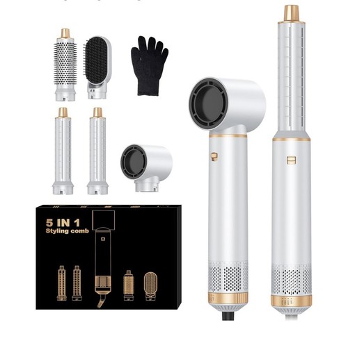 5 in 1 Haartrockner Föhnen Lockenstab Set abnehmbarer Styler Heißluftbürste UVP59,99€