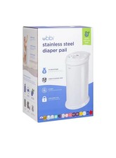 Ubbi Stainless Steel Diaper Pail - White