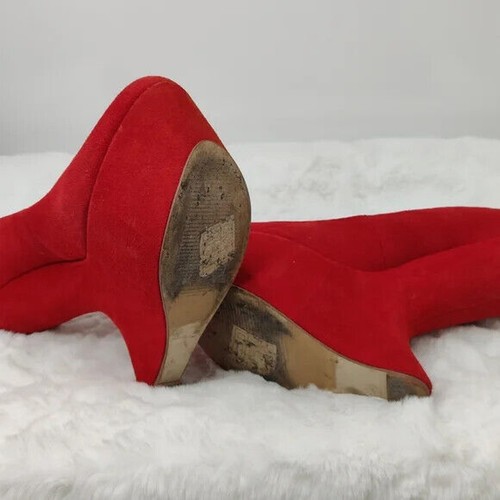 Red Vintage Y2K suede platform Pump by Aldo sz 8.5 - Picture 10 of 11