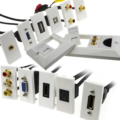 Custom Faceplate MultiMedia Wall Plate HDMI/USB/Jack/RJ45/RCA/DisplayPort/PD C - Picture 1 of 49
