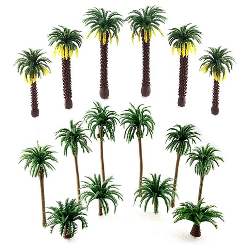 16 Pieces Plastic Model Tropical Coconut Palm Tree Cake Topper Diorama Trees ... - Picture 3 of 5