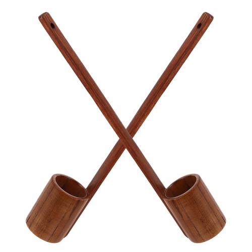 Cucharón de cocina largo de fondo plano multiusos batidor de vino de madera 2 piezas - Imagen 8 de 12