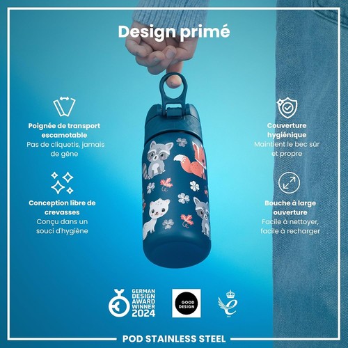 ION8 Gourde Enfant, Inox Léger, 400ml, Non Isolé, Anti-Fuite, Facile à... - Imagen 6 de 7