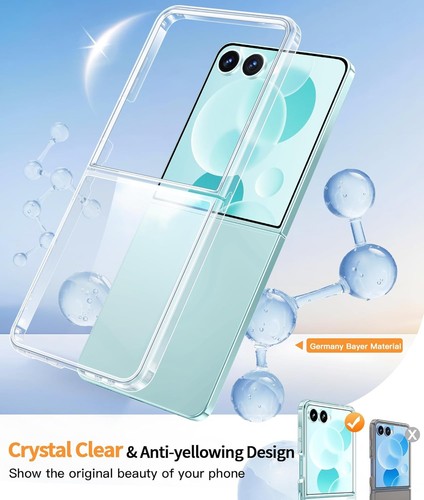 Samsung Galaxy Z Flip 7 Clear Case - Military Grade Protection & Anti-Yellowing - Foto 5 di 9