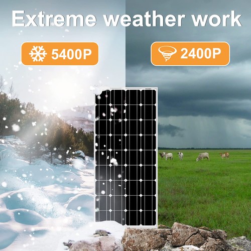 DOKIO Pannello Solare 100W 12V Monocristallino Fotovoltaico Impianto Camper Casa - Foto 14 di 24