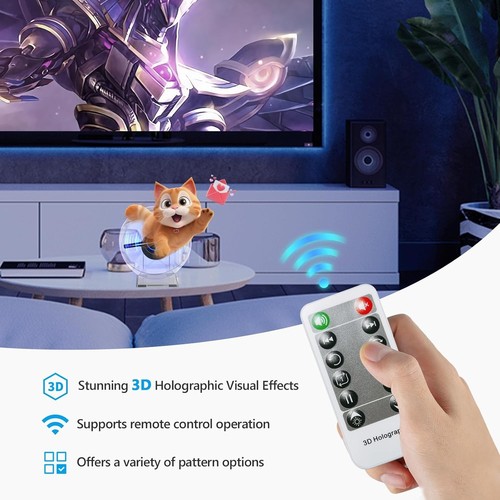 3D Hologramm Lüfter, 4,72 Zoll 3D Hologramm LED Lüfter Projektor mit Deckbild Spinner - Bild 7 von 9