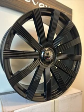 (4) 26x10 GIANELLE BEIRUT GLOSS BLACK (6X139.7) ESCALADE YUKON TAHOE SILVERADO