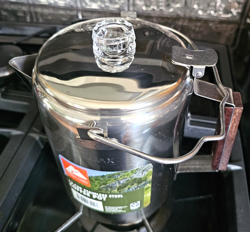 OZARK TRAIL 12 CUP STAINLESS STEEL COFFEE POT/PERCOLATOR ~ NEW - Picture 2 of 7