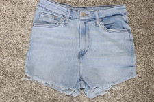 Levis 721 High Rise Skinny 28 Jean Shorts Distressed Cut Off Light Wash