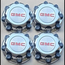 SILVER GMC SILVERADO AVALANCHE SIERRA 8 LUG 1500 2500 CHROME WHEEL CENTER CAP