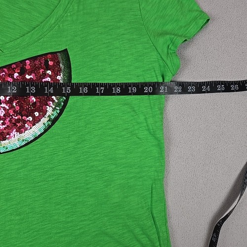 T-shirt donna New York & Company taglia XXL verde con paillettes anguria - Foto 3 di 8