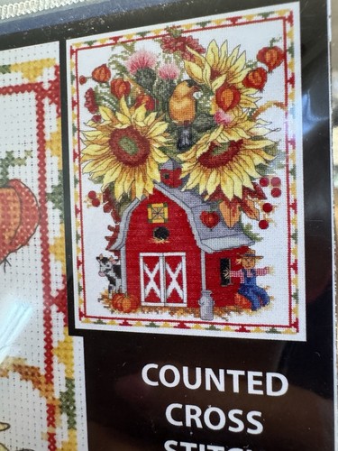 Janlynn Kreuzstich-Set ROTE SCHEUNE Vogelhaus SONNENBLUME Blumenstrauß 9x12 NEU versiegelt - Bild 3 von 7