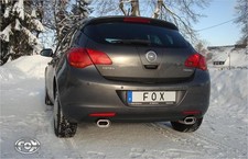 Fox Edelstahl Duplex Sportauspuff Opel Astra J Limo 1.6l 135x80mm mit Absorber