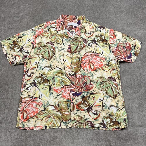 Camisa Jams World De Colección Rayón Floral Para Hombres Grande Campamento Hawaiano Palmeras Mármol Helecho - Imagen 2 de 9