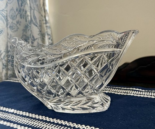 Marquis By Waterford Crystal Holiday Sleigh Centerpiece Candy Dish 10" 4 lb VTG - Picture 5 of 13