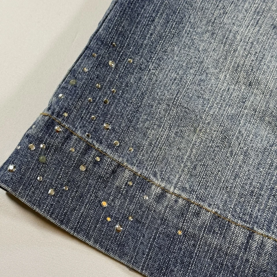 Mini falda jean de tiro medio deslumbrada de stock muerto limitada demasiado vintage - niñas 12 Foto 2 de 4