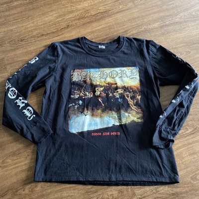 Bathory Blood Fire Death Long Sleeve Shirt Men's size Large