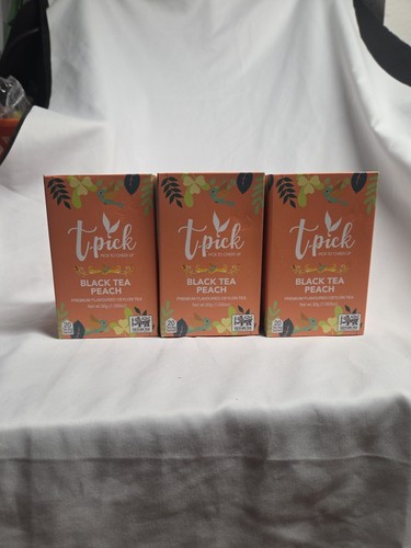 Nuovo lotto di 3 bustine di tè t-pick Black Tea Peach Ceylon 60 bustine totale scadenza:10/05/2028 - Foto 3 di 10