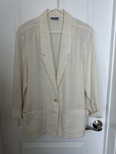 Vintage Cape Cod Elfenbein Gefleckt Boxy Fit 80er Blazer Taschen Große 12 - Bild 1 von 12