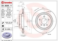 BREMBO 09.8699.11 Bremsscheibe f�r BMW,WIESMANN