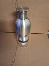 ETO Glass Wine Decanter Carafe  Stainless Steel Satin Finish Silver