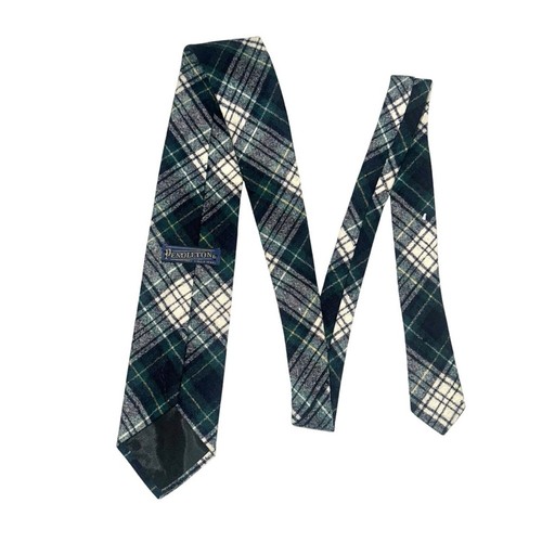 Pendleton Wool Green Plaid Tie - Picture 2 of 5