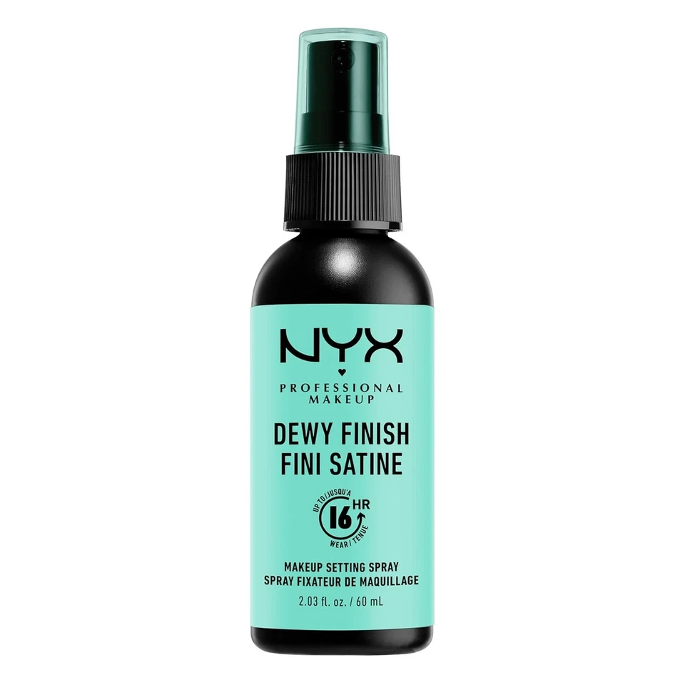 NYX Pro Dewy Finish Setting Spray 60 ml – Fixierspray Make-up Glow Halt 16 h - Bild 2 von 4