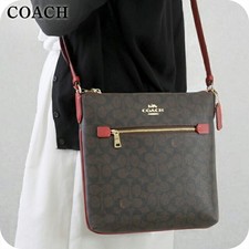 Coach Shoulder Bag Women s Brand COACH CCQ27 IMXD0 Dark Brown Red