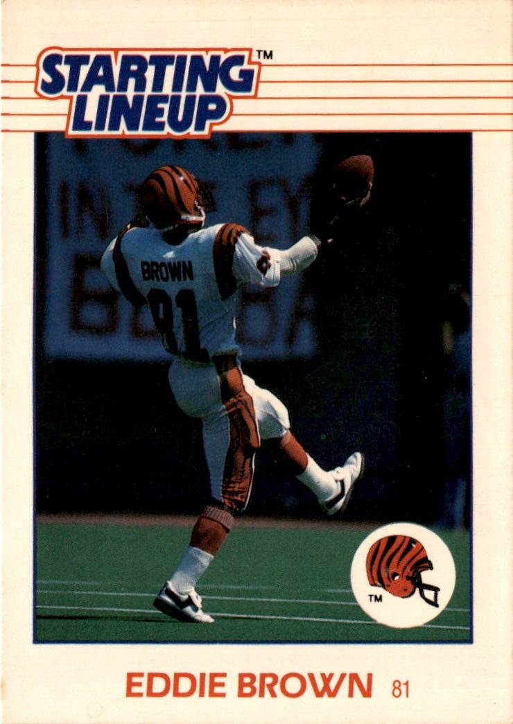 1988 Kenner Starting Lineup Cards # Eddie Brown Cincinnati Bengals