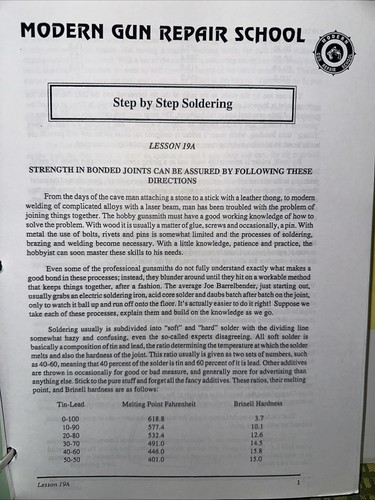 Modern Gun Repair School Materiels & Pamphlets W/ Binder / Firearms / Handguns - Picture 4 of 13