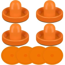 Air Hockey Pushers 4 Pack Paddles and 4 Red Pucks Game Table Accessories