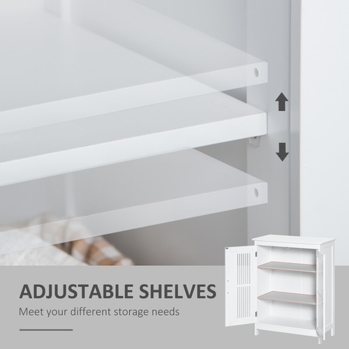 Kleankin Mueble de Baño Moderno, Mueble de Piso Independiente con Almacenamiento, Blanco - Imagen 7 de 11