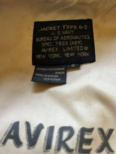 Seltene AVIREX Echtleder G-2 Fliegerjacke Reißverschluss Größe S dunkelbraun von JP Auth - Bild 4 von 4