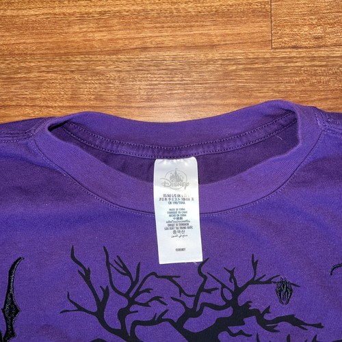 Disneyland Halloween Purple Tee with Mickey and Friends Embroidery Large L - Picture 2 of 5