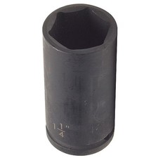 Westward 4Lxg7 Westward 1/2 In Drive Impact Socket Deep Socket,  Black Oxide, 1