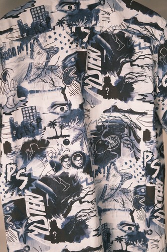 Paul Smith Men's Blue Cotton Pulp Comic Camp Short Sleeve Shirt Size XL Portugal - Picture 8 of 10