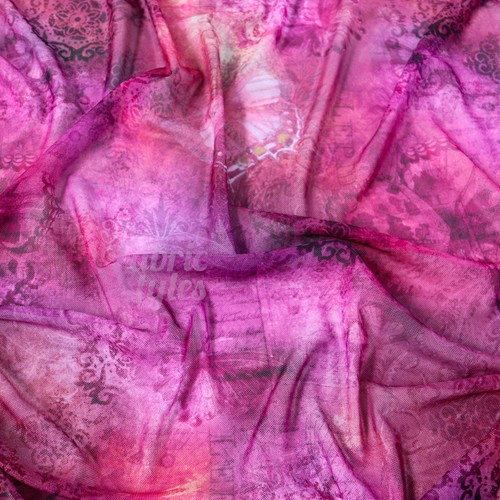 Pink Butterfly Power Mesh Fabric | Lightweight 90gsm 4Way Stretch Net 160cm Wide - Picture 7 of 11