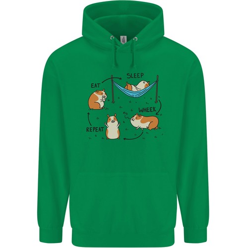 Hamster Eat Sleep Wheek Repeat Funny Childrens Kids Hoodie - Picture 10 of 35