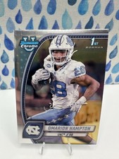 2024 Bowman Chrome U Omarion Hampton Refractor #198 Tar Heels Chargers ⚡⚡⚡