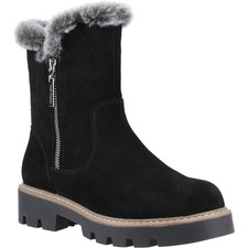 Hush Puppies Ambre Suede Women's Black Winter Mid Calf Boots