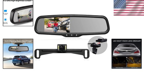 Upgrade Your Safety: 720p Rearview Mirror Backup Camera with 170-Degree View - Picture 2 of 10