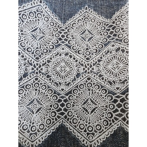 Pantalones de mezclilla Tory Burch recortados bordados puño pierna recta para mujer talla 30 - Imagen 11 de 12