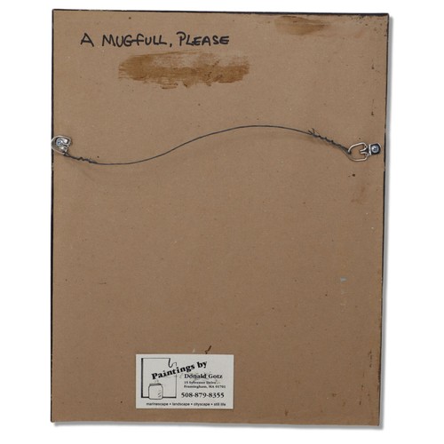 Donald Gotz "A Mugful, Please" Acrylic on Paper 15x12 Framed Signed 2017 - Picture 10 of 10