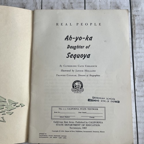 Real Great People Ah-yo-ka Sequoya 1951 Vintage Softcover Row-Peterson & Co - Bild 4 von 5