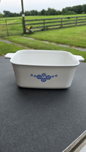 Vintage Corning Ware Blau Schneeflocke Auflaufform 1,5 Quart P-4-B USA Backformen - Bild 4 von 7