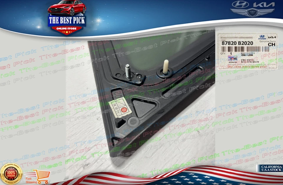 ⭐GENUÍNO⭐ Painel traseiro quarto janela vidro RH PASSE 87820B2020 KIA SOUL 2014-2019 - Imagem 4 de 4