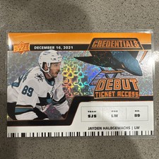 2022 Upper Deck Credentials Horizontal Orange 30/149 Jayden Halbgewachs Debut RC